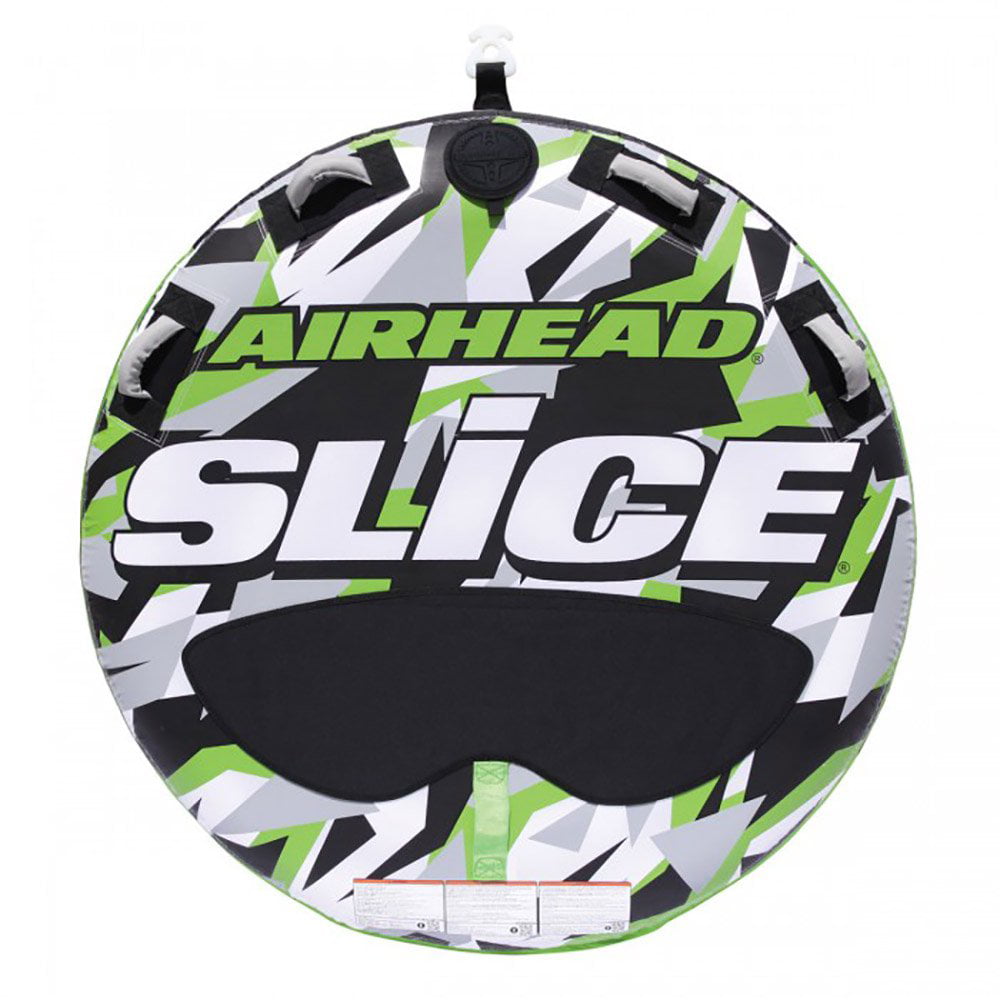 Airhead AHSSL-22 Slice 58" Inflatable Double Rider Towable Lake Boating Tube Water Raft with Tow Point, Boston Valve, and Heavy-Duty PVC