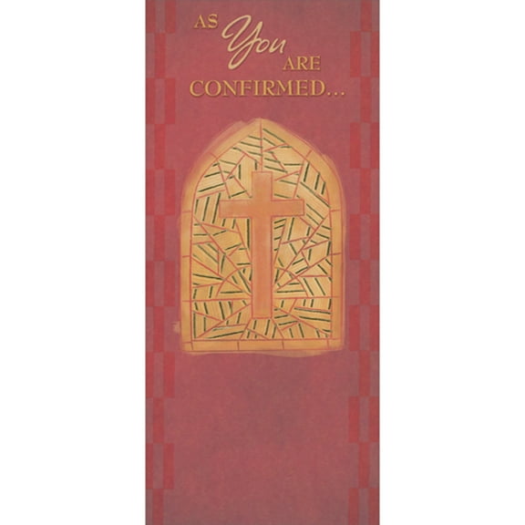 Designer Greetings Gold Foil Accented Stained Glass Window on Red Money Holder : Gift Card Holder Confirmation Congratulations Card