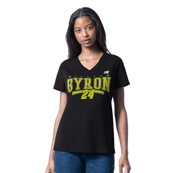 Women's G-III 4Her by Carl Banks Black William Byron Cheer Dance V-Neck T-Shirt