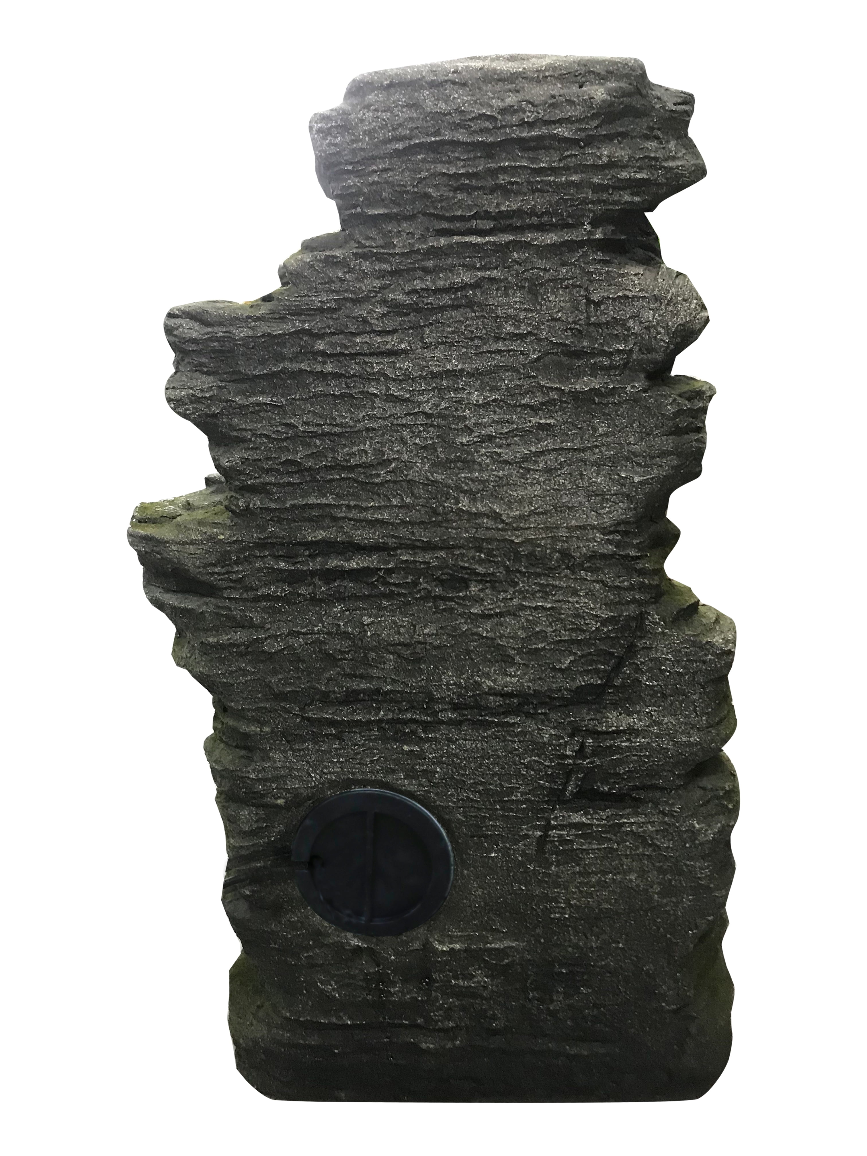 MULTILEVEL STONE FOUNTAIN WITH 3 COOL WHITE LED LIGHTS