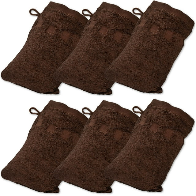 Made Easy Kit Bath Mitts - Pack of 6 - (6" x 9") European Style Washcloth with Loop