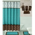 thumbnail image 6 of 19PC COMPLETE BATHROOM BATH MATS SHOWER CURTAIN WITH CERAMIC ACCESSORIES with Jacquard Woven Fabric, 6 of 22