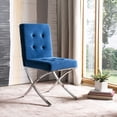 thumbnail image 2 of Safavieh Walsh Modern Glam X-Legs Tufted Side Chair, 2 of 13