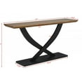 thumbnail image 5 of JERFIT 57 Inch Modern Console Table with Cross Legs, Sofa Table for Living Room Entryway, Wooden Hallway Accent Table in Natural and Espresso Finish, 5 of 5