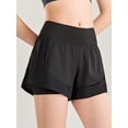 thumbnail image 5 of Women's Workout Running Shorts 2 in 1 Quick Dry Gym Athletic Short, 5 of 6