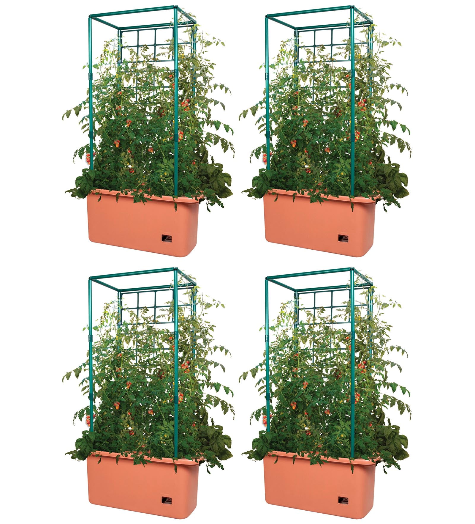 4 HYDROFARM GCTR 10 Gallon Self Watering Tomato Trellis Garden Systems