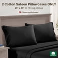 thumbnail image 3 of California Design Den 100% Cotton Pillow Cases King Size Set of 2 - 600 Thread Count, Soft Sateen Pillowcases, Fits King Size Pillows - Black, 3 of 8
