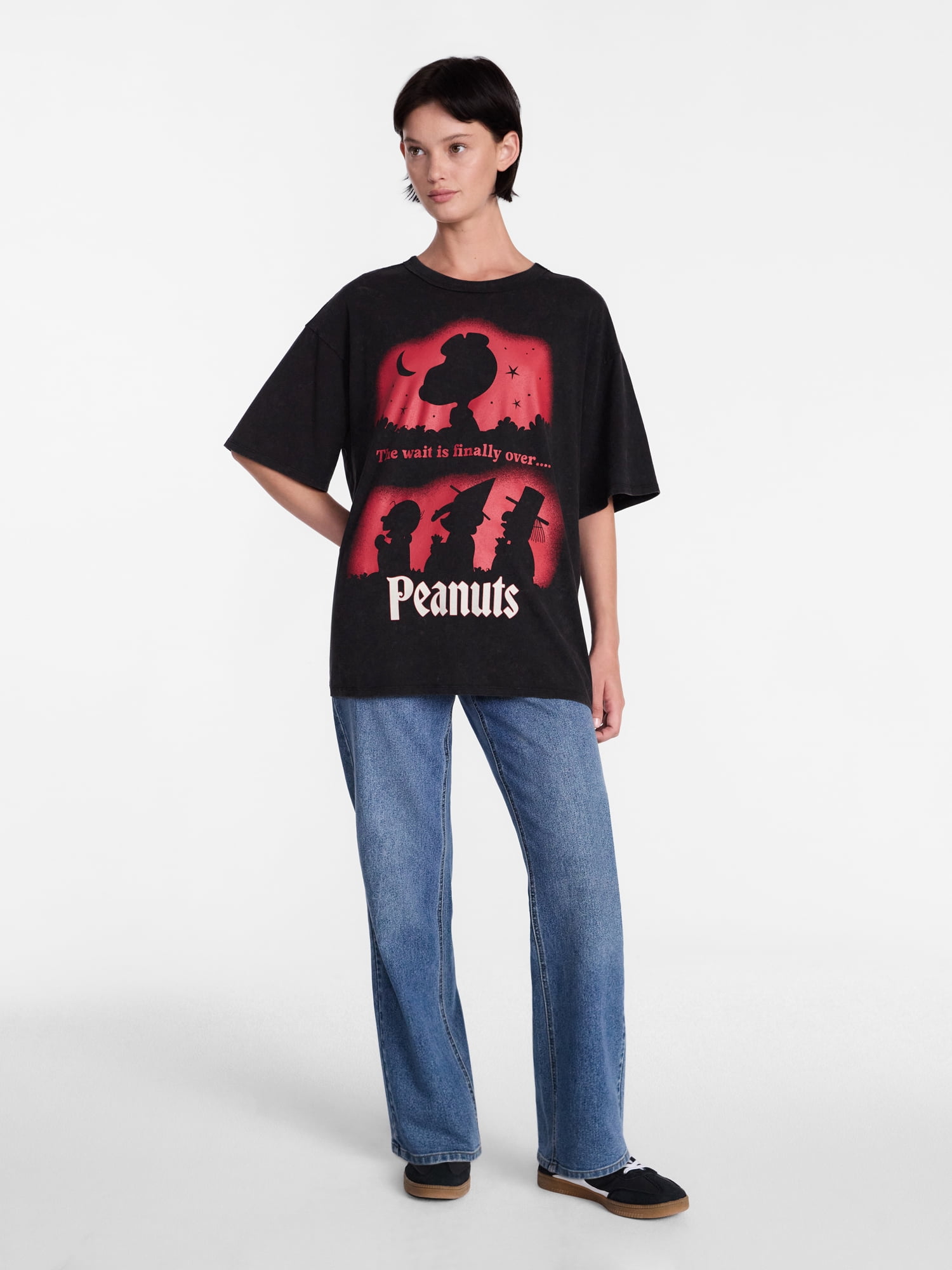 Peanuts Women's Halloween Graphic Tee with Short Sleeves, Sizes XXS-XXL