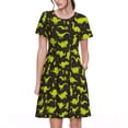 thumbnail image 1 of Bixox Robe d'Été à Manches Courtes pour Femmes Robe Ample Longueur Genou avec Poches-Dinosaures Mignons (2), 1 of 7