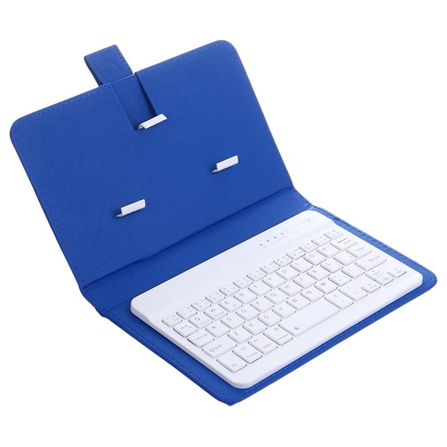 LEEYNEER Portable Wireless Bluetooth-compatible Keyboard with Faux Leather Case for iPhone Phone