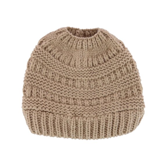 CTM  Ponytail Winter Beanie Knit Hat (Women)