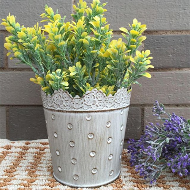 Jardinera de de Metal Estañado para Jardín, Jarra de de Maceta para Colgar en Tipo de Plantas Macarena Florero de metal de la vendimia