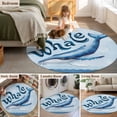thumbnail image 5 of Round Rug 3.3Ft Washable Non-Slip, Navy Blue Whale Circle Area Rugs for Living Room Bedroom, Summer Coastal Bubbles Ocean Waves Indoor Floor Mats Carpet Runner for Home Decor Aesthetic, 5 of 8