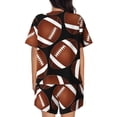 thumbnail image 3 of Picia Brown Football On Black Pajamas Sets for Women Soft Short-Sleeved Pjs with Lounge Shorts Two Piece Sleepwear-Large, 3 of 9