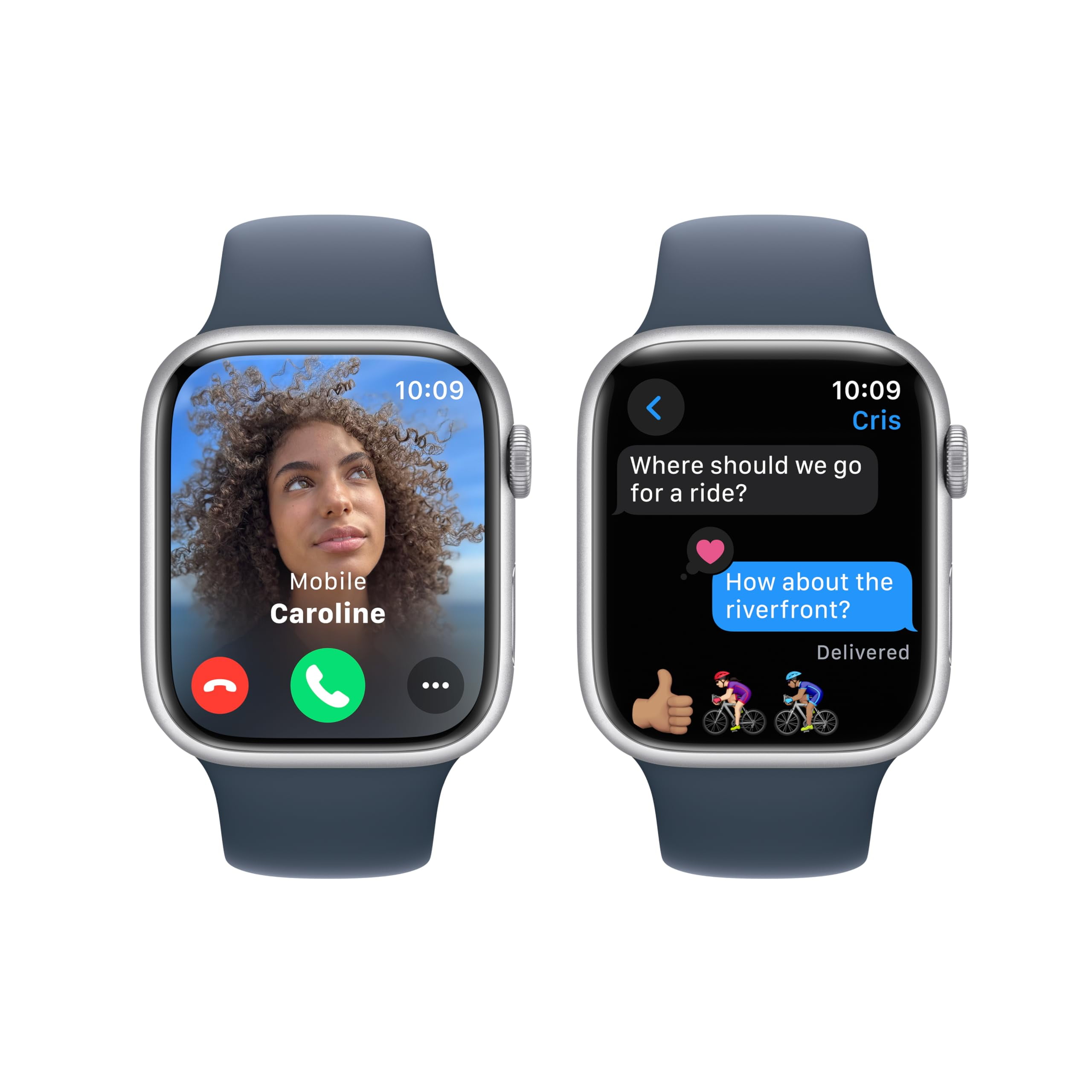 Restored Apple Watch Series 9 (GPS, 45mm) - Aluminum Case - Silver Sport Band (Refurbished)