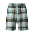 thumbnail image 4 of Resicozy Mens Casual Plaid Shorts 2026 Casual Relaxed Fit Elastic Waist Drawstring Shorts with Pocket Green 2XL, 4 of 5