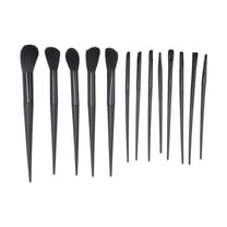 Unique Bargains 13 Pcs Lightweight Makeup Brush for Business Travel Black Synthetic Fiber Hair Plastic Handle Aluminum Tube