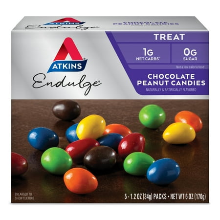Atkins Endulge Treat, Chocolate Peanut Candies, Keto Friendly, 5 Ct