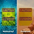 thumbnail image 6 of (2 Pack) Write-On Bilingual OSHA Caution Radiation Sign 12 Inch X 18 Inch Indoor / Outdoor Rust-Free Aluminum Metal Signs for Workplace, Workshop, and Construction Site, Made in the USA, 6 of 8