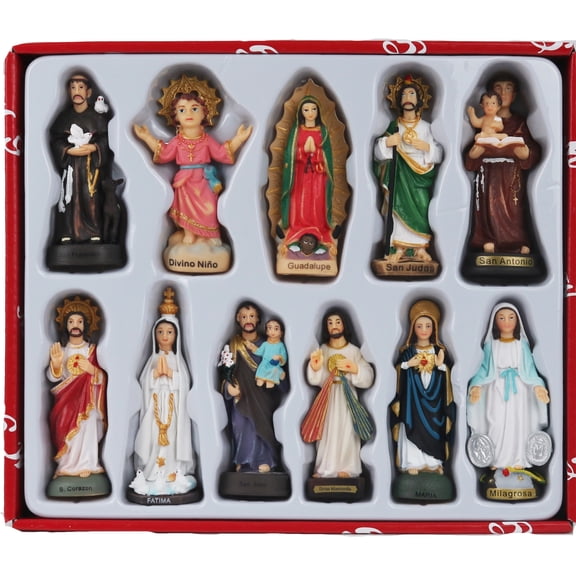 Set De 11 Pc Santos Y Virgenes 3" Divino Niño,Francisco De Asis,S.Corazòn,Fátima Assorted Saints & Virgins Figurines Favors