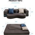 thumbnail image 4 of Puremind Full Foldable Sofa Bed Futon, 2-in-1 Floor Sleeper Couch for Small Spaces/Living Room/Guest Room, No Assembly Required, Dark Gray, 4 of 8