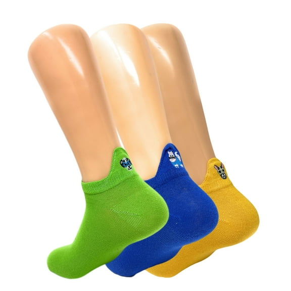 Dog Embroidered Cute Ankle Socks for Women Dog Pattern Low Cut Socks 3 Pairs - Style 3