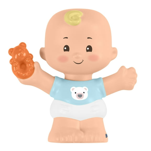 Replacement Part for Fisher-Price Little People Snuggle Twins Playset - GKP68 ~ Replacement Twin Boy Figure ~ Blue Shirt with Bear ~ Blonde Curl