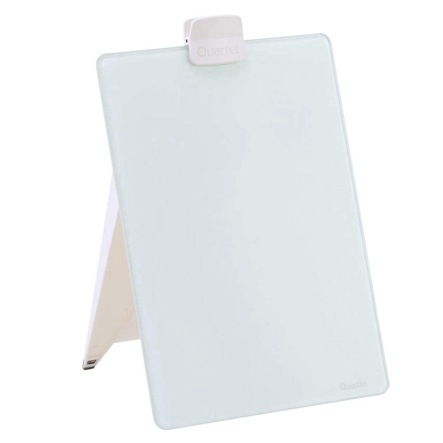 Chevalet de bureau en verre effaçable à sec Quartet, 9 po x 11 po