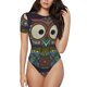 thumbnail image 1 of Fotbe Boho Owl Body de Mujer con Cuello Redondo y Mangas Cortas, Sin Mangas Ajustado, Suave, Cómodo y Básico-Small, 1 of 7