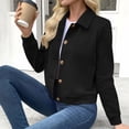 thumbnail image 6 of Gamivast Faux Suede Jacket for Women Lapel Collar Crop Shacket Button Down Long Sleeve Fall Winter Outerwear, 6 of 8