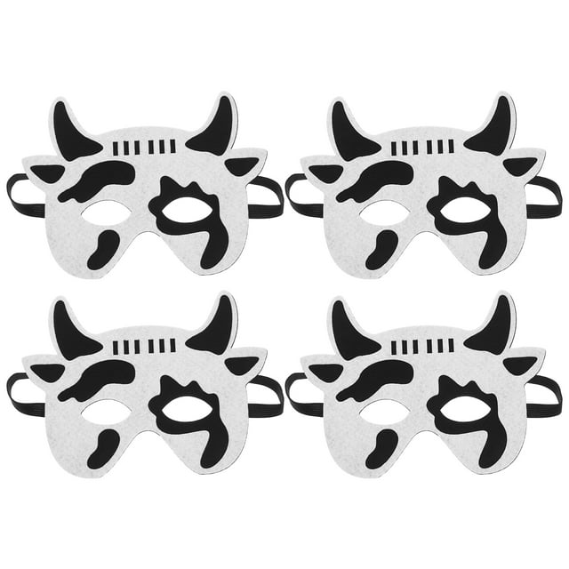 Máscaras decorativas para niños, accesorios de actuación, campaña para padres e hijos, telas no tejidas, accesorios de animales de dibujos animados de vaca, 4 Uds.