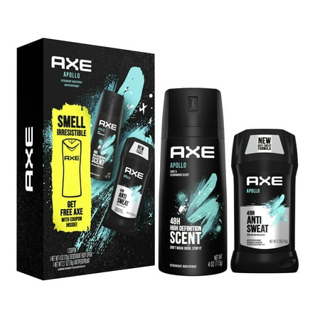 ($15 VALUE) Axe Men's Deodorant Gift Pack Apollo Sage & Cedarwood, 2 Pack