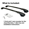 thumbnail image 5 of BRIGHTLINES Aero Roof Rack Cross Bars Compatible with Jeep Cherokee 2014-2023 for Kayak Luggage Ski Bike Carrier, a Set of 2pcs, Black Aluminum Top Cargo Rack, 5 of 10