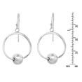 thumbnail image 3 of Trendy Orbital Sphere and Hoop Sterling Silver Dangle Earrings, 3 of 5
