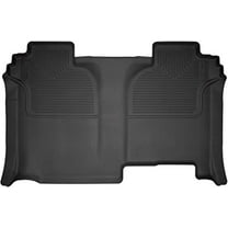 Husky Liners Weatherbeater Floor Mats | Fits 2019-2024 Chevrolet Silverado & GMC Sierra 1500; 2020-2024 Silverado/Sierra 2500/3500 Crew Cab w/Under Seat STG (Full Cvg) | 2nd Row, 1-pc Black - 14221
