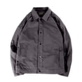 thumbnail image 3 of Frnrwgo Mens Jacket Loose Fit Button Front Patch Pocket Lapel Casual Spring Fall Outerwear, 3 of 5