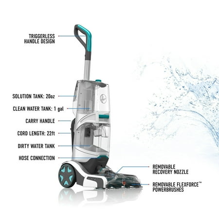 Hoover - SmartWash+ Corded Upright Deep Cleaner - Teal/Transparent