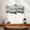 thumbnail image 2 of Elephant Stock Glorious Mt. Rainier Bw Wall Art - Horizontal Multi Panel Canvas - 5 Pieceliving Room Wall Decor - Photography Nature Multi Panel - Black And Gray Decor - 25" x 12", 2 of 4