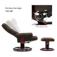 thumbnail image 7 of Mcombo Swivel Recliner with Ottoman, Wood Base, for Living Room, Chenille Fabric 4919 (Dark Brown), 7 of 7
