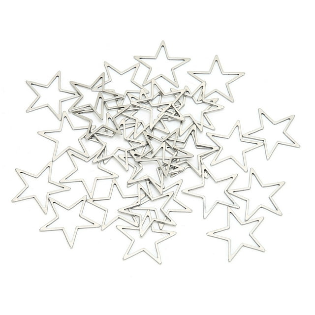 Bisel artesanal de resina para fabricación de joyas, biseles abiertos de acero inoxidable para bricolaje, colgante con marco hueco en forma de estrella, 30 Uds. S