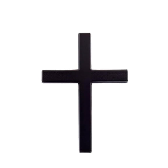 Black Metal Cross Car Badge Stickers In Dark Tone Decorative Emblem For Vehicle Personalization And Scratch Coverage