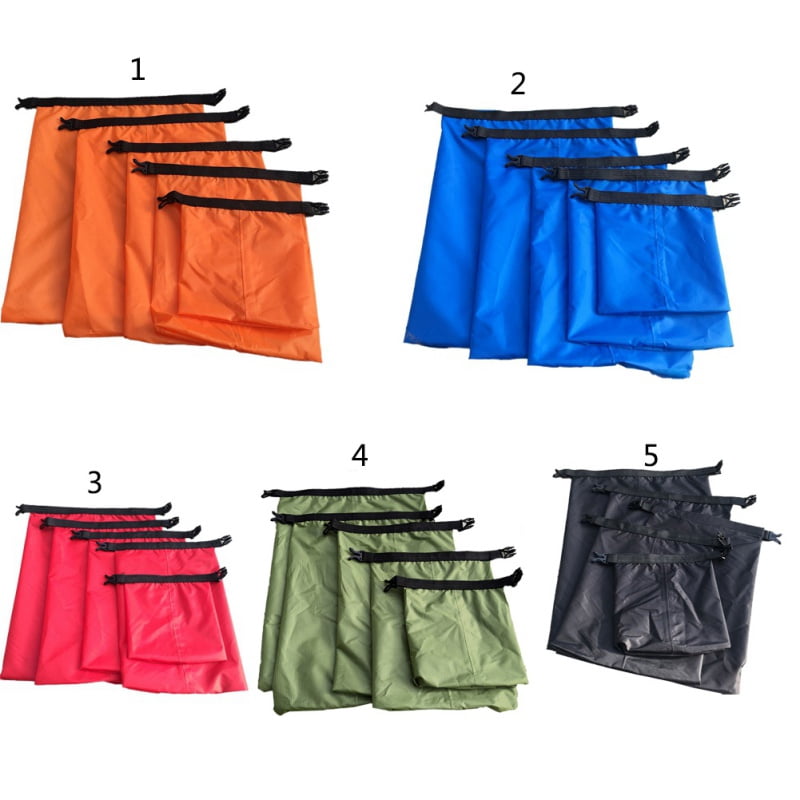 Forzero 5pcs Waterproof Dry Bag Outdoor Beach Buckled Storage Sack Travel Drifting Swimming Snorkeling Bags Accessories