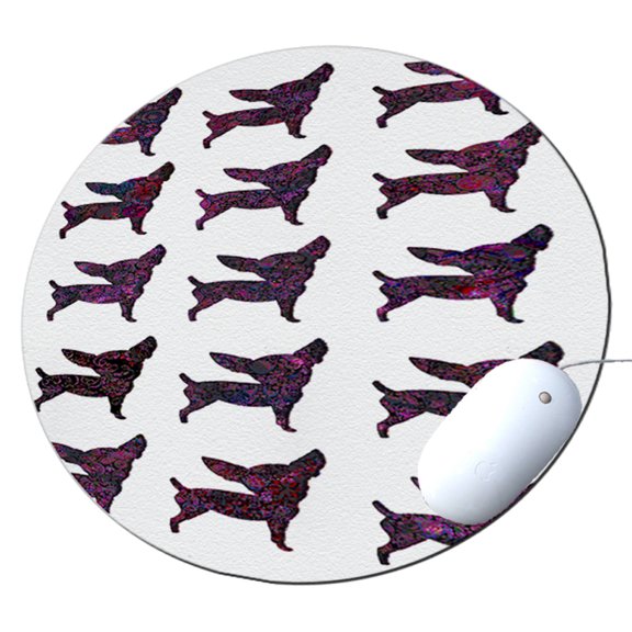 KuzmarK Round Mousepad / Hot Pad / Trivet - Chihuahua Dog Camoflauge