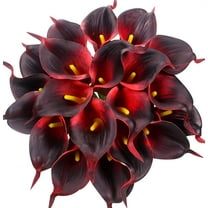 20pcs Artificial Calla Lily Flowers White for DIY Bridal Wedding Bouquet Centerpieces Home Decor (White)