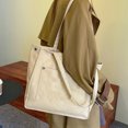 thumbnail image 2 of Bolso de hombro de lona vintage para mujer, bolso de mano de tela informal con estampado de letras a presión magnéticas, 2 of 8
