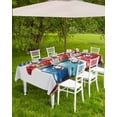 thumbnail image 4 of Hokiten Outdoor Tablecloths with Umbrella Hole & Zipper, Independence Day Tablecloth Rectangle 60x84 Inch, Red Blue Flag Patriotic Bottle Flower Waterproof Table Cloth, Patio/Pool Table Covers, 4 of 7