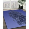 thumbnail image 2 of Ahgly Company Indoor Round Patterned Denim Dark Blue Area Rugs, 8' Round, 2 of 6