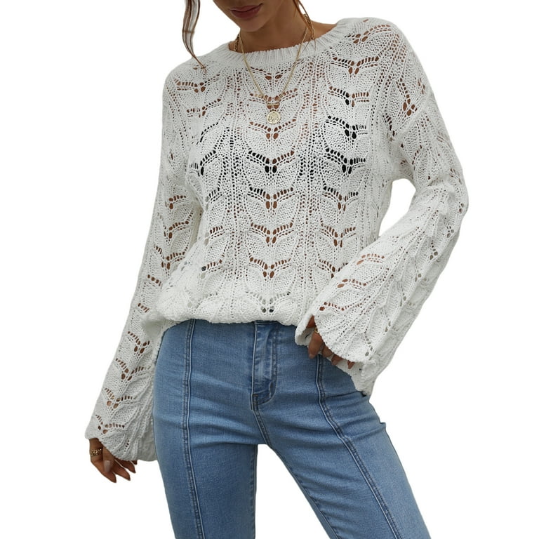 Lacy pointelle sweater cheap