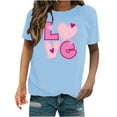 thumbnail image 2 of Kayannuo Love Heart Printed Womens Tees Valentine's Day T Shirts for Women Women's Love Printed Short Sleeved T-shirt Top, 2 of 4