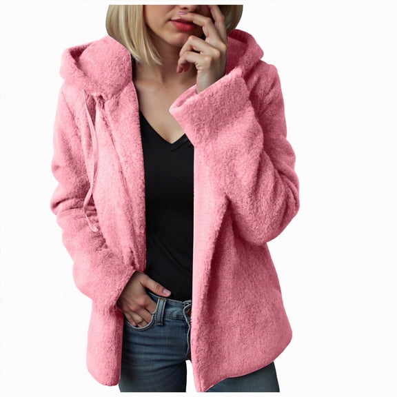 Towmus Winter Fleece Jacket Women Sherpa Coat Plus Size Fuzzy Hoodie Sweatshirt Trendy Lightweight Zip Up Warm Soft Winter Coats